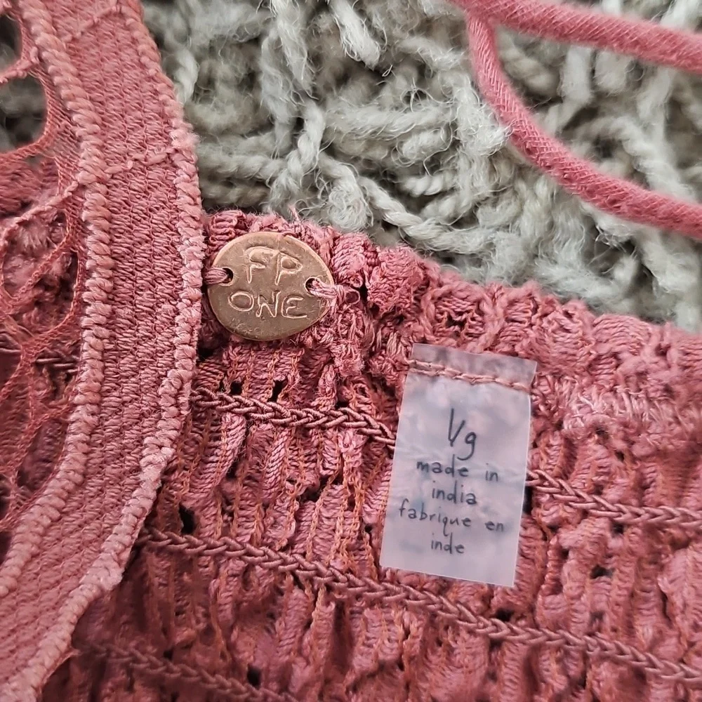 NWT Adella Bralette FP One Free People Large Copper Bra Adjustable Smocked - Picture 8 of 10